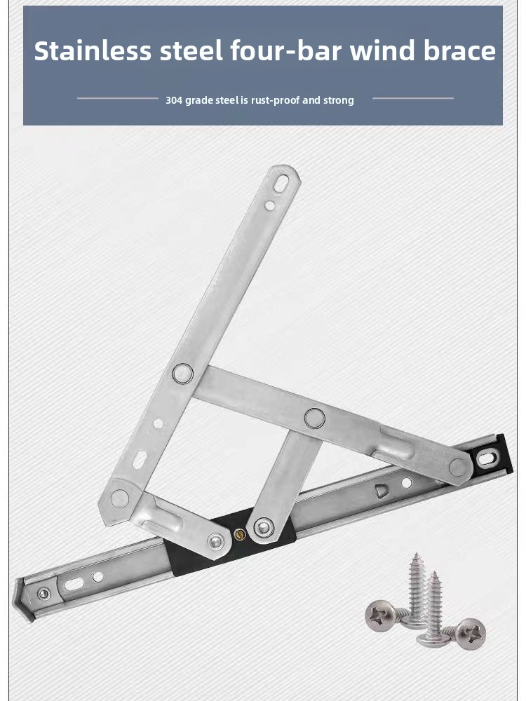 304 Stainless Steel Modern Simple Sliding Support Casement Window Hinge Outward Opening 3mm Thick Xiongfeng XF-CG010 Windproof