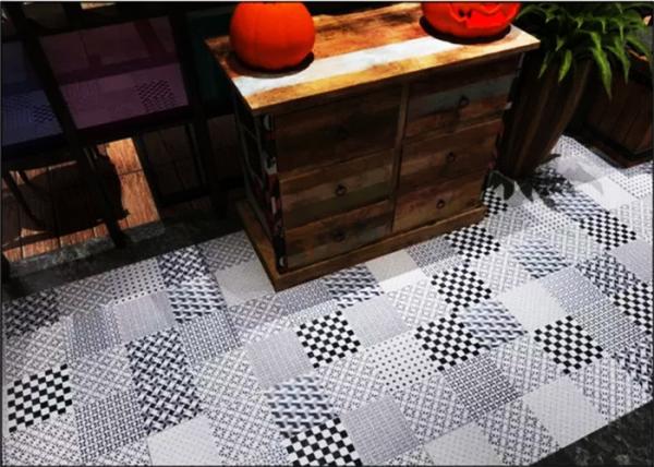 200*200 Hexagon Decorative Ceramic Tile Dark Grey Blue Color 1-3% Water Absorption