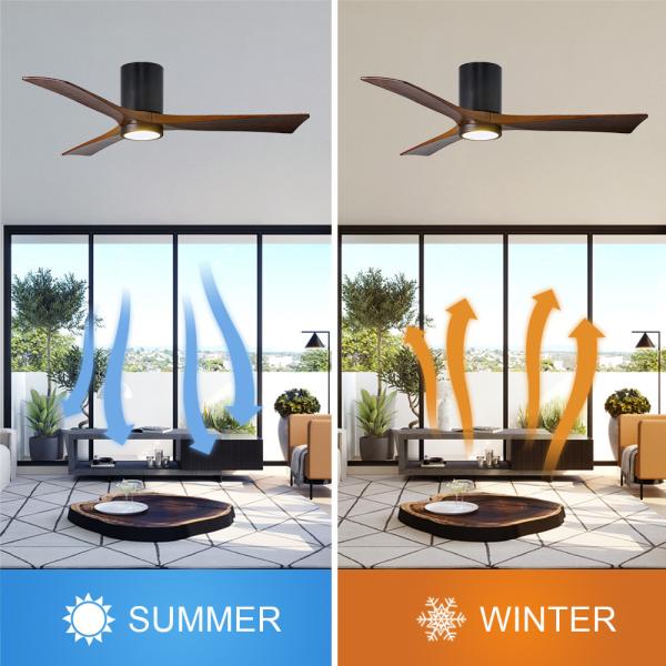 HFBH modèle 657 design moderne 3 lames en bois massif 42 52 pouces ventilateur de plafond avec lumière