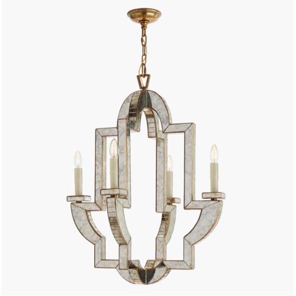 NW 5040 Lido 中程度のチェンデリア 33 高さ アンティーク・ミラー アンティーク・ブラス仕上げ