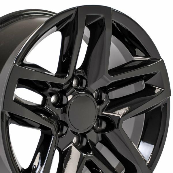 20 Inch Black 5911 Chevrolet Replica Wheels For Chevy Silverado Z71 Trail Boss