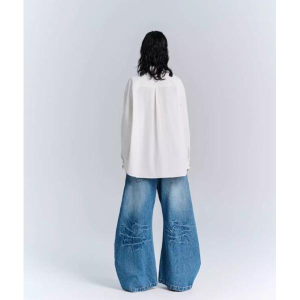 Denim Fabric Deconstructed Wide Leg Jeans for Men and Women in Plus Size Streetwear