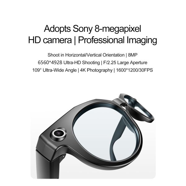 Photochromic Smart Glasses W611 Pro Auto-Tinting Lenses 8MP Camera AI Voice Assistant WiFi 1080P Video IP66 Waterproof Magnetic