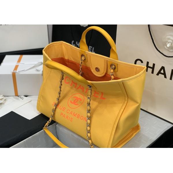 Yellow Beach Denim Luxury Canvas Bag For Travel Shopping