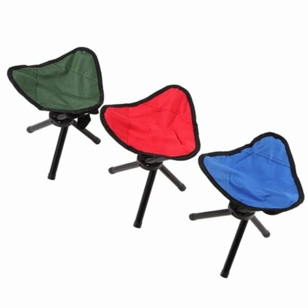 Portable Triangle Camping Fishing Chair, Tripod Stool With Backrest Fishing Camping Chair With Carry Strap