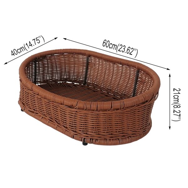 Metal Frame Poly Round Rattan Oval Shape Dog Cat Medium Size Animal House