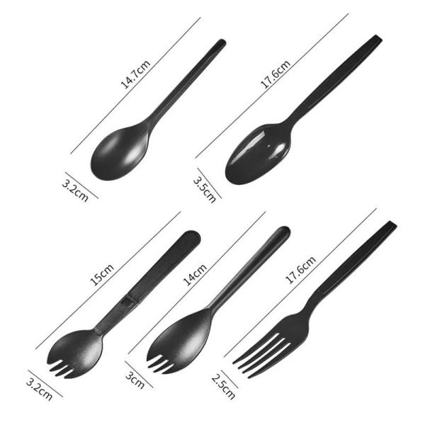 Eco-Friendly Plastic Fork Knife Spoon Set PS PP Tableware Disposable Color Packing