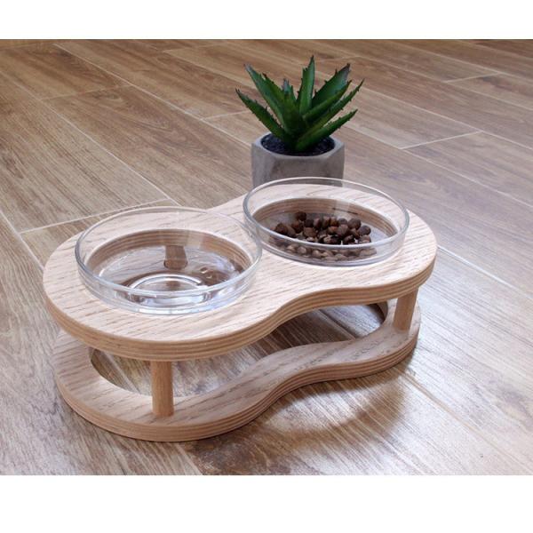 Деревянный шар стойки 3 шара собачьей еды повысил дома медленный фидер