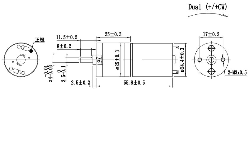 FT-25RGM370 High Torque Spur Gear Motor Screw Shaft Install Hall Encoder