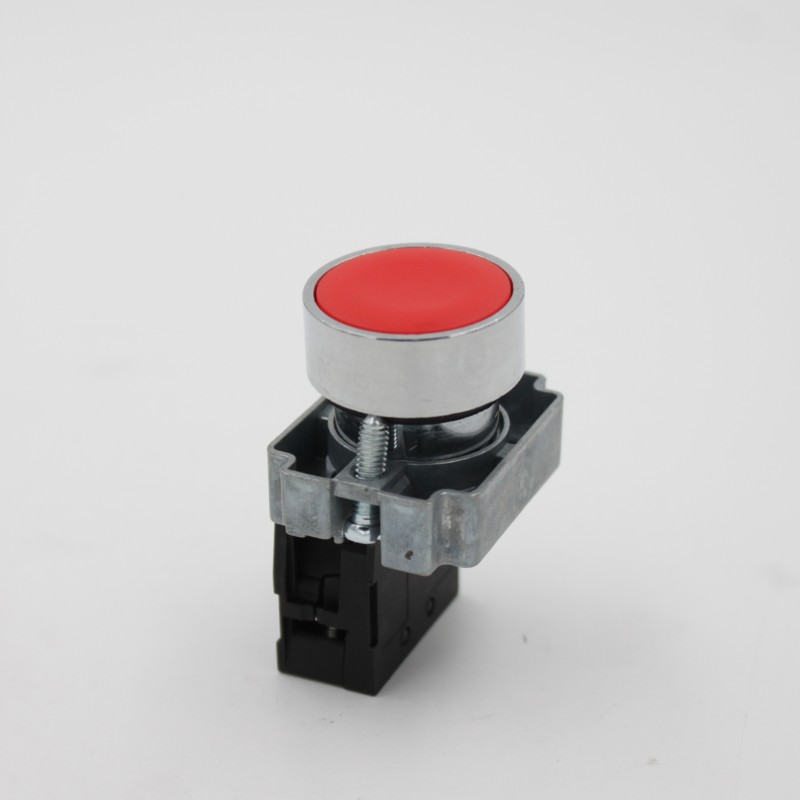 22mm XB2-BA42 Momentary Push Button Switch 24V/380V with 1NC Red Color Max. 10A Current Brass Composite Silver Contact