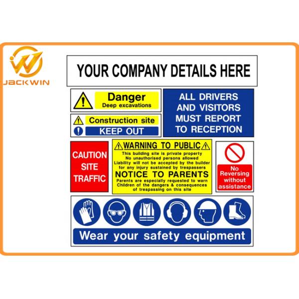 Customized Rectangle Reflective Aluminum Warning Sign Roadside Safety Caution