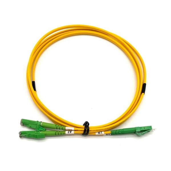 Yellow Outjacket E2000 Patch Cord Fiber Optic APC Metal Cap Connector SM DX PVC Indoor