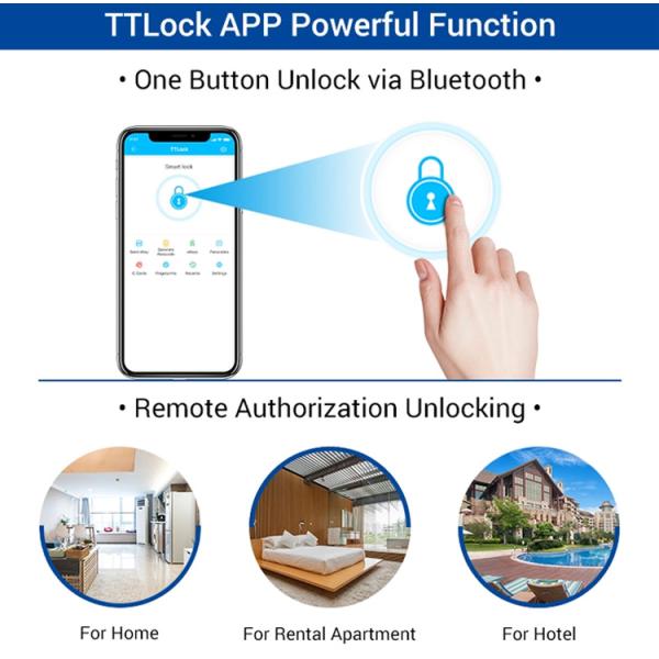 Bedroom 30mm-70mm Smart Key Electronic Lock For Wooden Door Single Double Cylinder