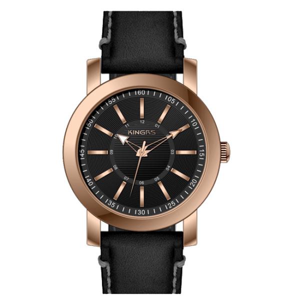 Waterproof Sports Watch With Genuine Leather Band , Men's Fashion Watch