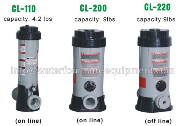 Plastic Chlorine Feeder Automatic Pool Dosing Systems For Chemicals Grey Color