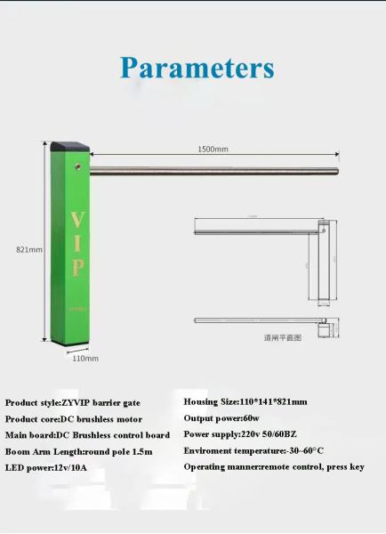 Fast Speed Parking Barrier Gate For Small Private Straight Fence Folding Arm Gate