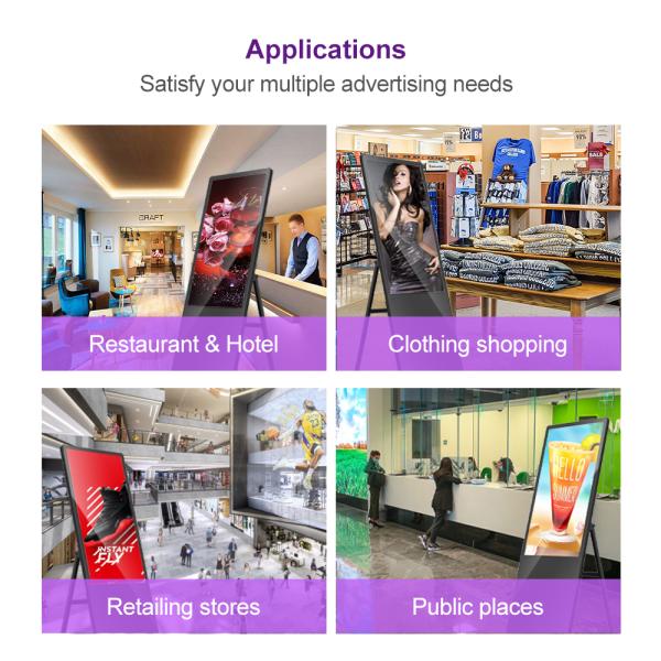 пол 43in WiFi стоя складной киоск с декоративными светами