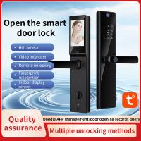 Qleung S819-2Max Tuya Wifi Carte d'empreintes digitales Code clé Smart porte verrouille avec appel vidéo