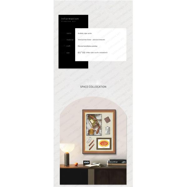 Post-modern Style 3D Artistic Cigar Painting Perfect for Coffee Shops and Restaurants