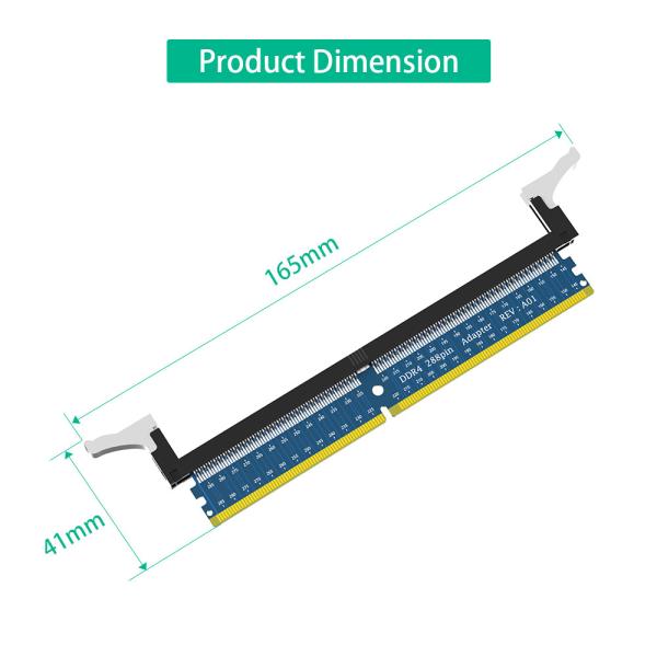 Adaptateur DDR4 288Pin Carte de protection de test de mémoire DDR4 Adaptateur DDR4 Convient pour les cartes mères DDR4 de bureau