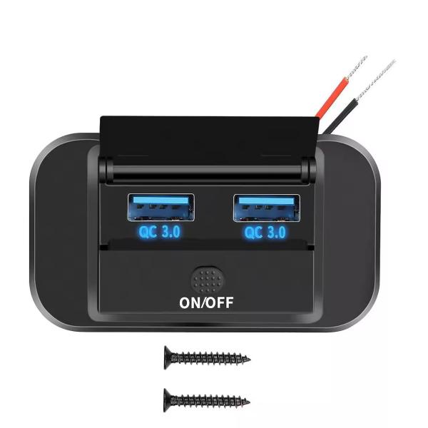 Rv 12v doble usb una toma QC3.0 carga rápida