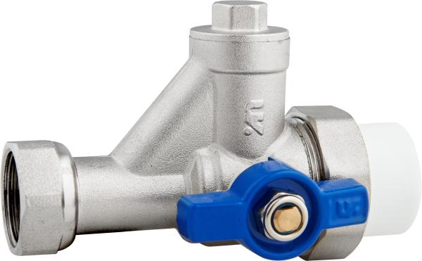 5202B Gas Stove Strainer Valve Brass Ball Valve DN20 for Heating System Return Water w/ PP-R Adapter x Flex. Female Nut