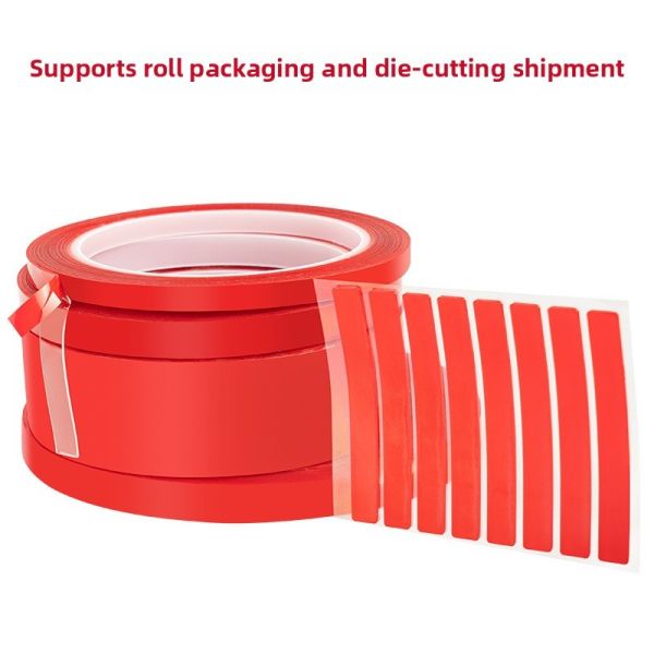 High Viscosity Red Crystal Nail Tape Cut-Free Adhesive Sticker with Double Sided Acrylic Wearable Manicure Display Tape