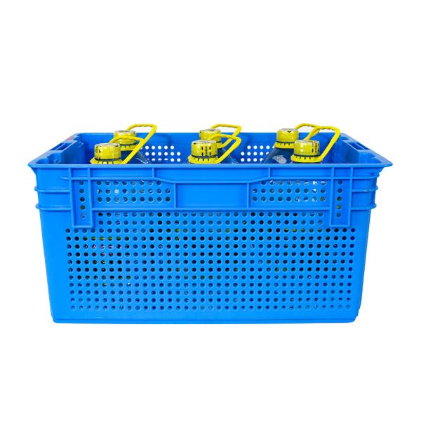 Cesto de mudança de plástico de malha de cores personalizado para fácil armazenamento e transporte de produtos