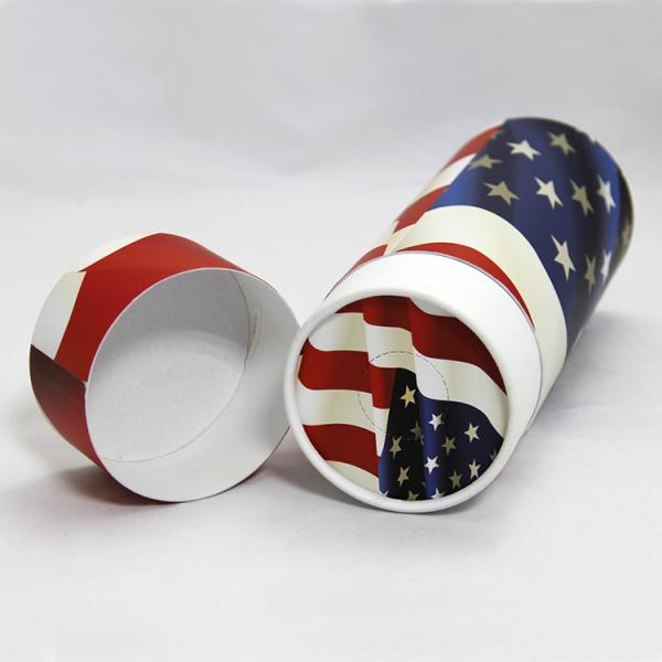 Pantone Red And Blue Kraft Paper Tube Packaging , For Christmas Gift Packaging