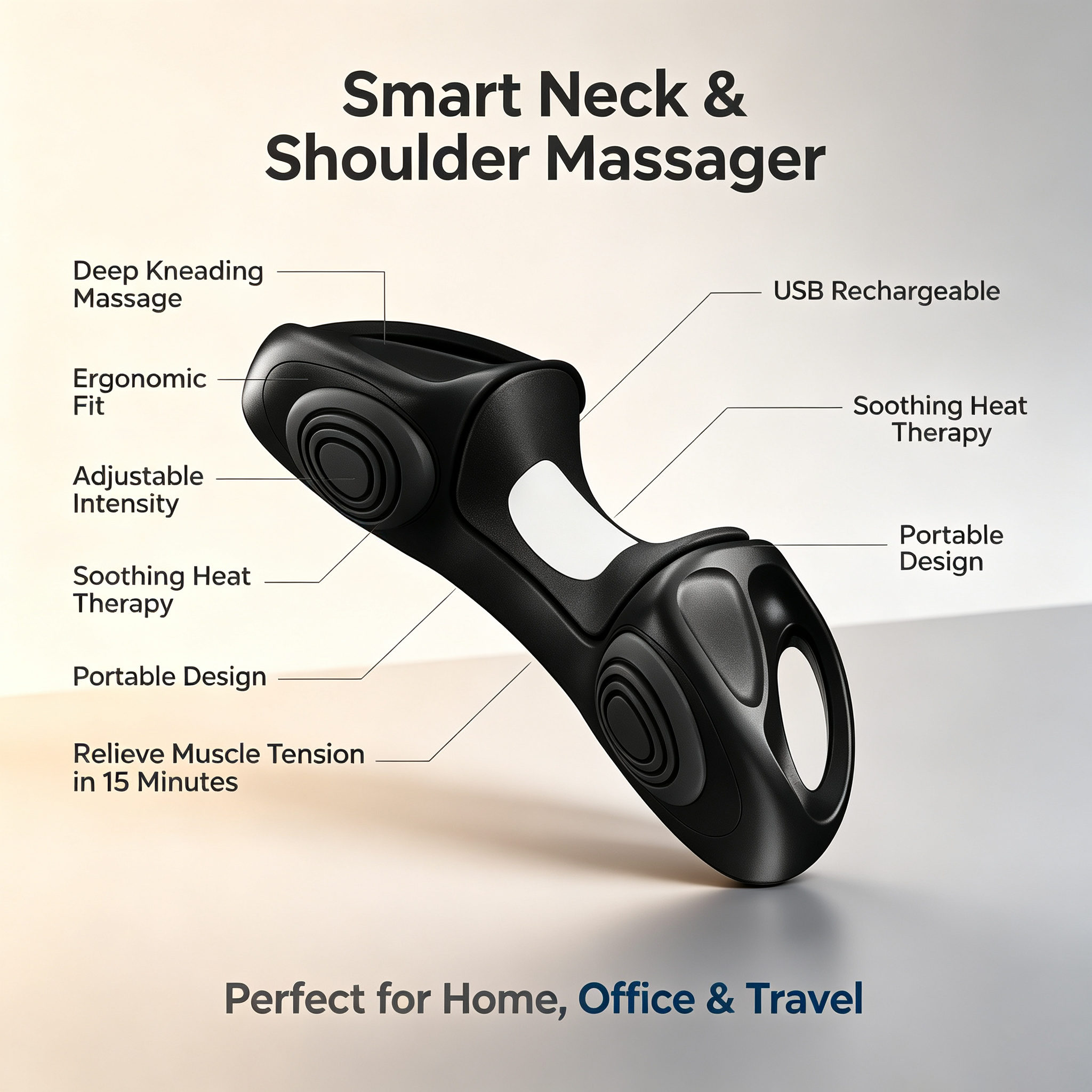 ZN-MW9U - Professional Neck and Shoulder Traction Massager with Infrared Heat