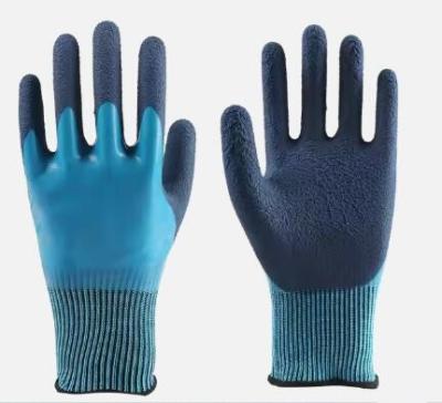 Oil Proof Double Dipped Latex Coated Gloves Anti Slip Waterproof Safety Hand Gloves