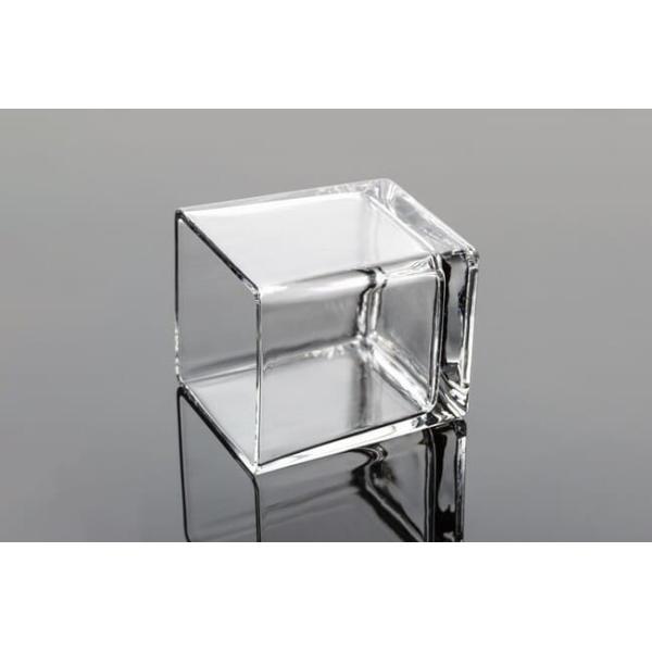 4x4 Inch Pressed Decorative Square Glass Vases Crystal Clear Glass Centerpiece