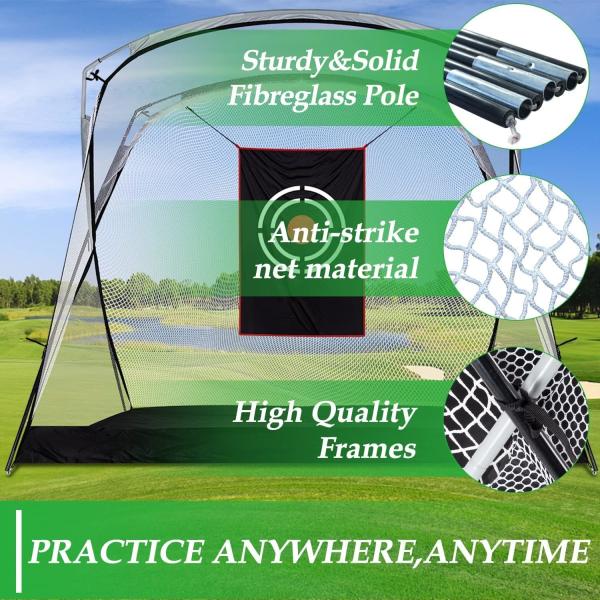 Golf Hitting Cage Practice Aid For Outdoor, Golf Practice Net, Hitting Aids Nets, Portable Golf Impact Nets Cages