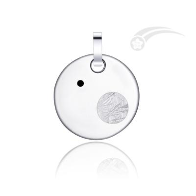 Cosmos Mens Meteorite Pendant  Stainless Steel Jewelry Pendant Round Unisex