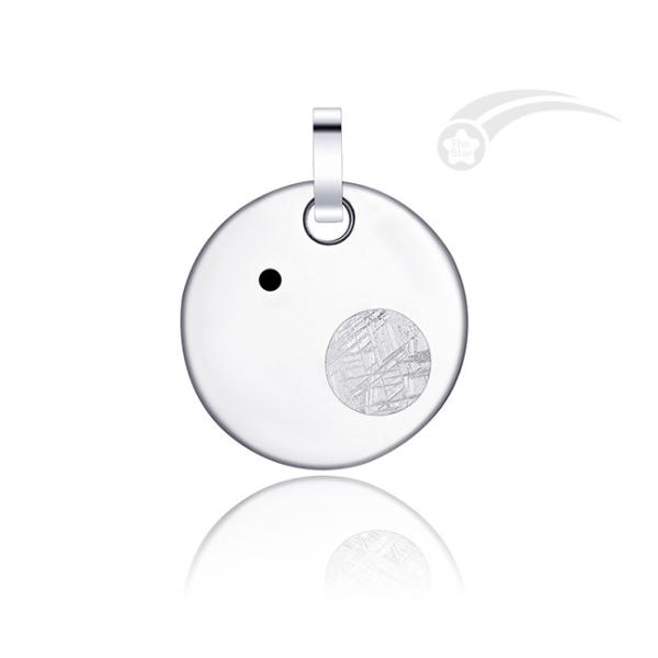Cosmos Mens Meteorite Pendant  Stainless Steel Jewelry Pendant Round Unisex