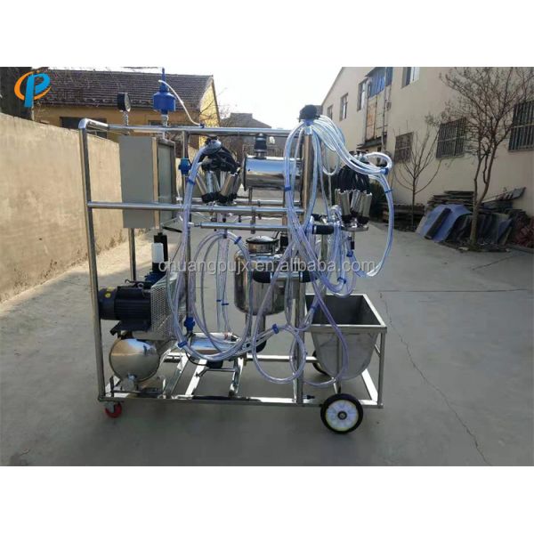 HL-JN03C Mobile 4 Bucket Milking Machine with 25 Litre Milk Bucket for 40-50 Cows Productivity