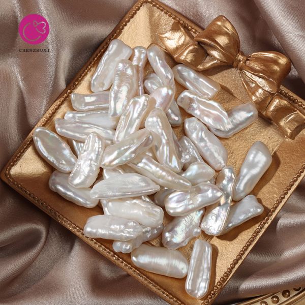 High Quality 10mm White Biwa Shape Fresh Water Pearls Keshi Pearls for Jewelry