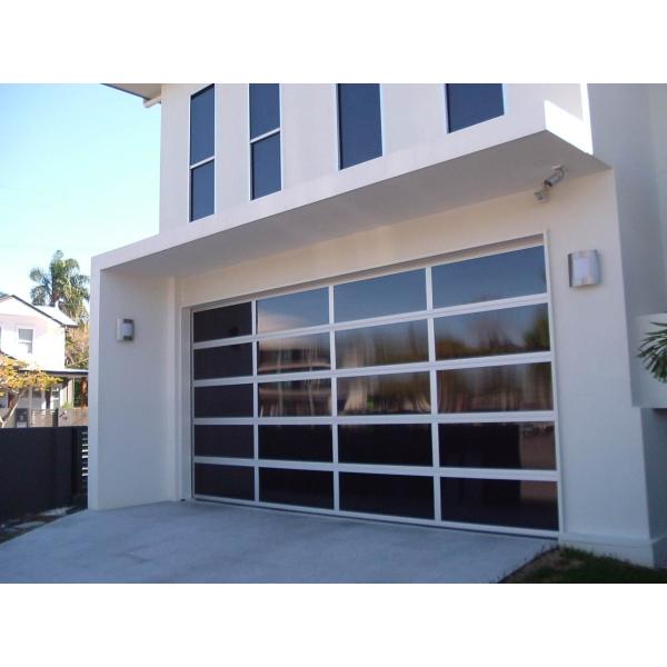Compact Black Sectional Garage Doors Residential Automatic Aluminum UV Proof