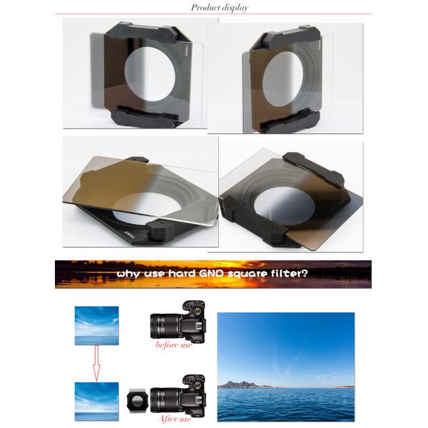 Fashion Optical Glass Square Polarising Filter Of DSLR Camera Lens 76g