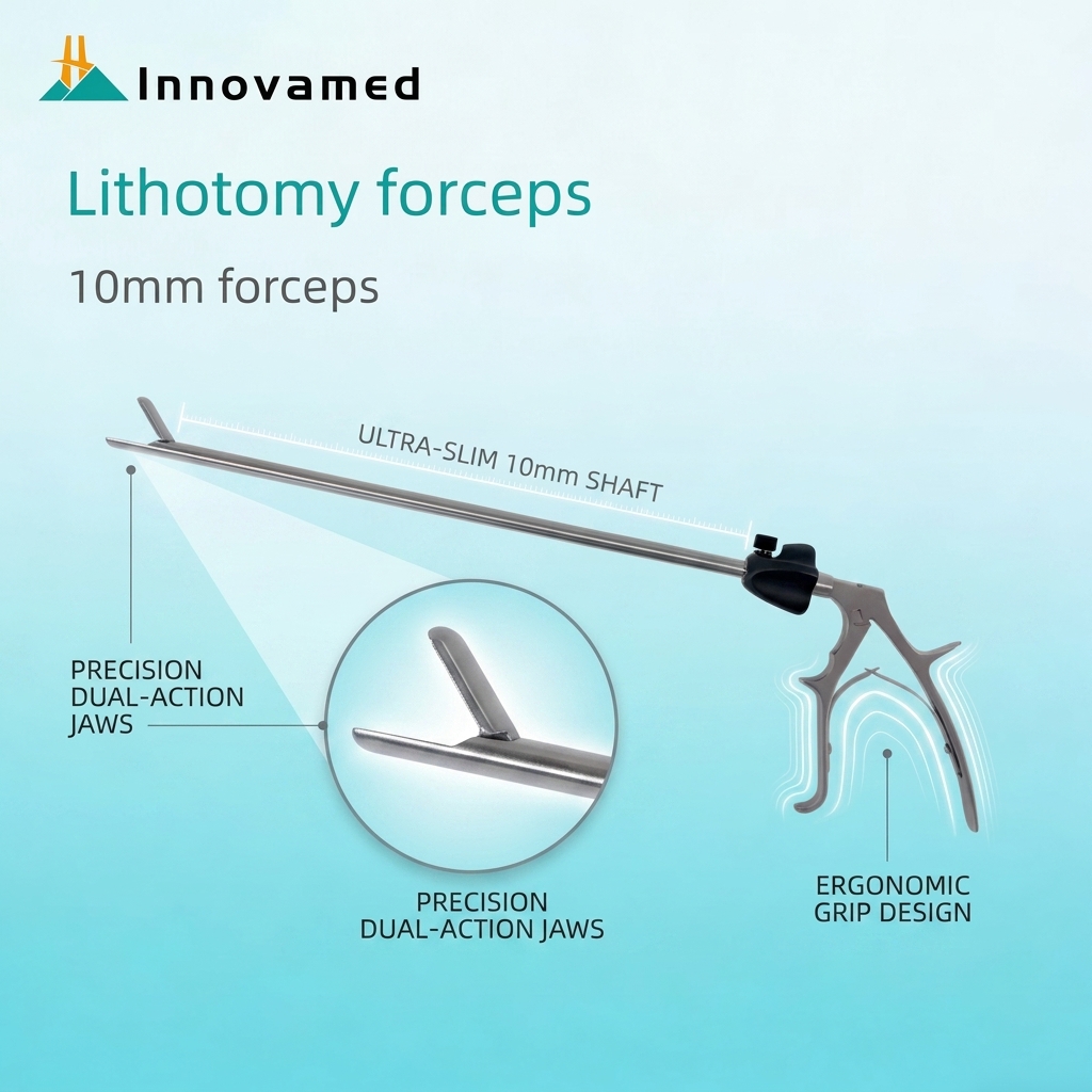 10mm Lithotomy Forceps Stainless Steel Reusable Stone Retrieval Instrument for Minimally Invasive Surgery