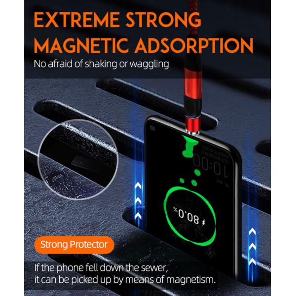 3 In 1 3A Magnetic USB Charging Cable Pure Oxygen Free Copper