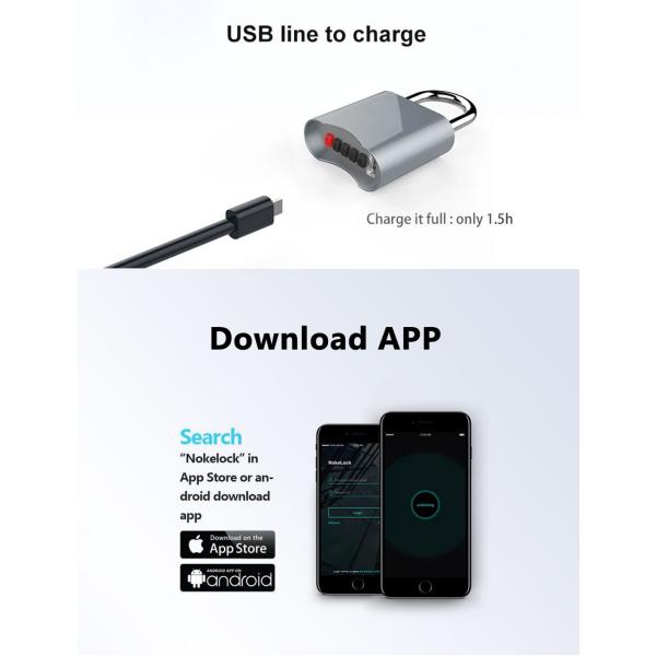 Cadeado do armazém da prata da senha de Bluetooth da forma liga de zinco