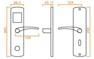 9  Series Hotel Electronic Door Locks K1S Motise Mifare 1K S50 Card Required