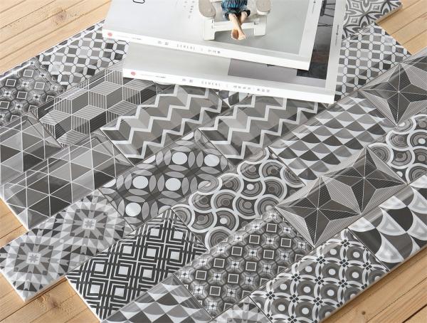Grey 75x152mm Clay Indoor Wall Tiles for Kitchen Bathroom