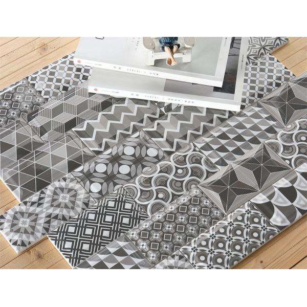 Grey 75x152mm Clay Indoor Wall Tiles for Kitchen Bathroom