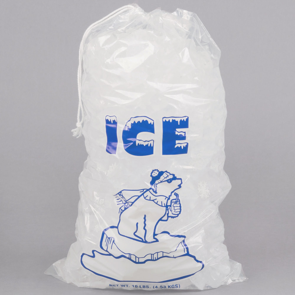 Многоразовая сумка хранения льда ясности 8lb 10lb 20lb PE с Drawstring