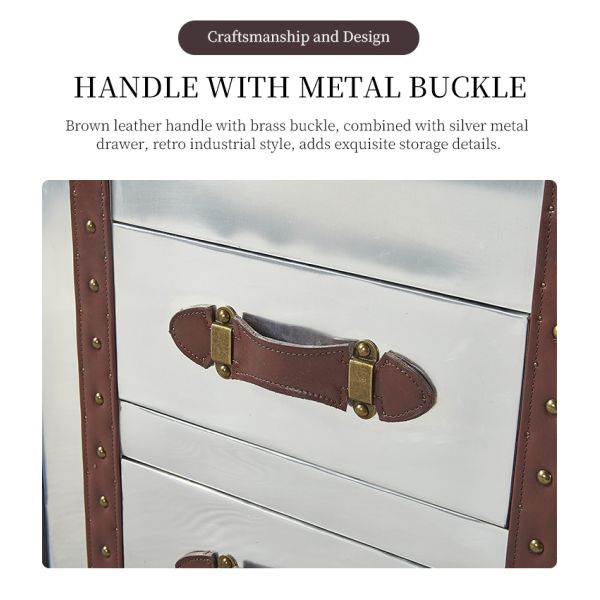 Nidea #321 Industrial-Style Aluminum Panel Riveted Metal Retro Handmade Durable Side Corner Table for Living Room Coffee Shops  Bars