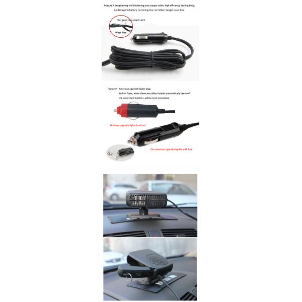 Car Interior Fan / Cigarette Lighter Fan With Overheating Protection
