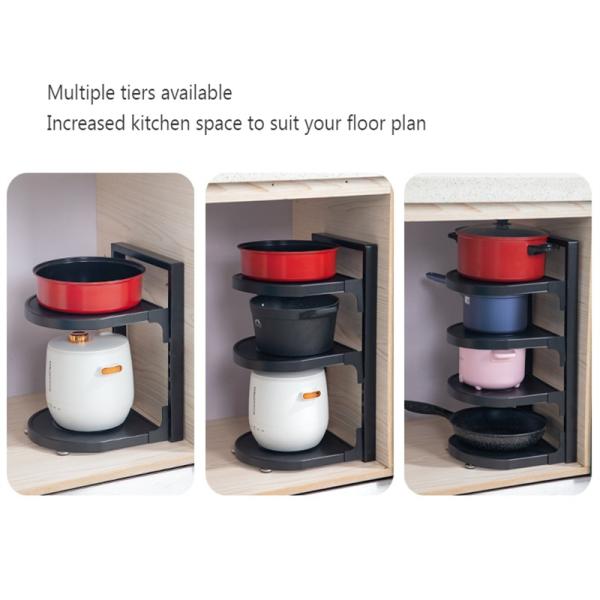 Adjustable Pot Rack Organizers 3 Tiers Pots and Pans Organizer with Customized Logo