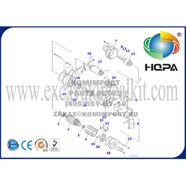 PC200-5 WPS Komatsu Starter Motor / Car Starter Motor 600-813-4420